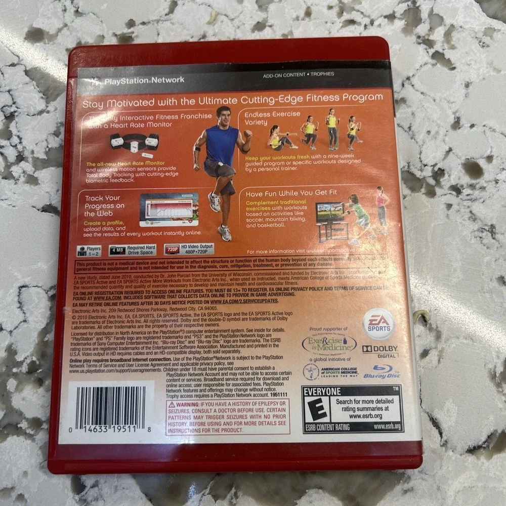 PS3 Game EA Sports Active 2 Personal Trainer Fitness PlayStation Network Rated E